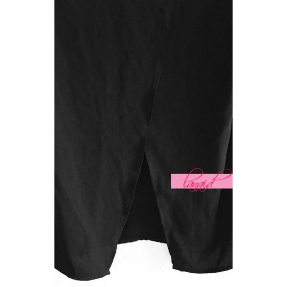 Tobi Open Back Black Chiffon V-Neck Flutter-Sleeve Blouse Top Backless Cut-Out S - Picture 4 of 7